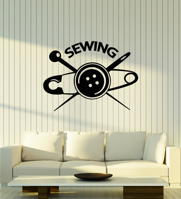 Vinyl Wall Decal Designer Clothing Sewing Tailor Atelier Button Stickers Mural (g2465)