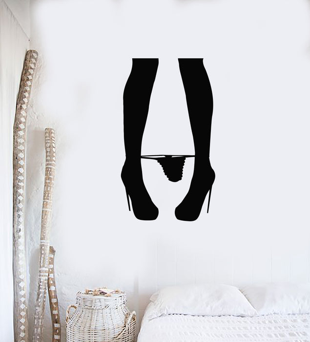 Vinyl Wall Decal Erotic Hot Sexy Girl Striptease Adult Women's Legs Stickers Mural (g532)
