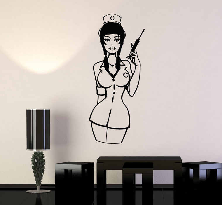 Vinyl Wall Decal Hot Sexy Nurse Woman Girl Adult Art Decor Stickers Mural (ig5289)