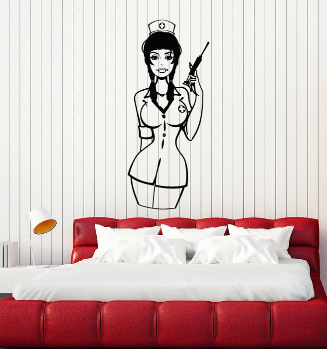 Vinyl Wall Decal Hot Sexy Nurse Woman Girl Adult Art Decor Stickers Mural (ig5289)