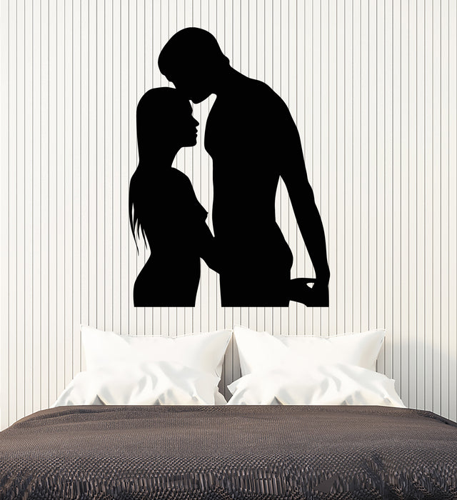 Autocollant mural en vinyle Silhouette de couple nu Amour Femme nue Homme Autocollants Mural (g5395)