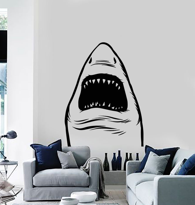 Vinyl Wall Decal Shark Fish Predator Sea Ocean Marine Decor Stickers Mural (g595)