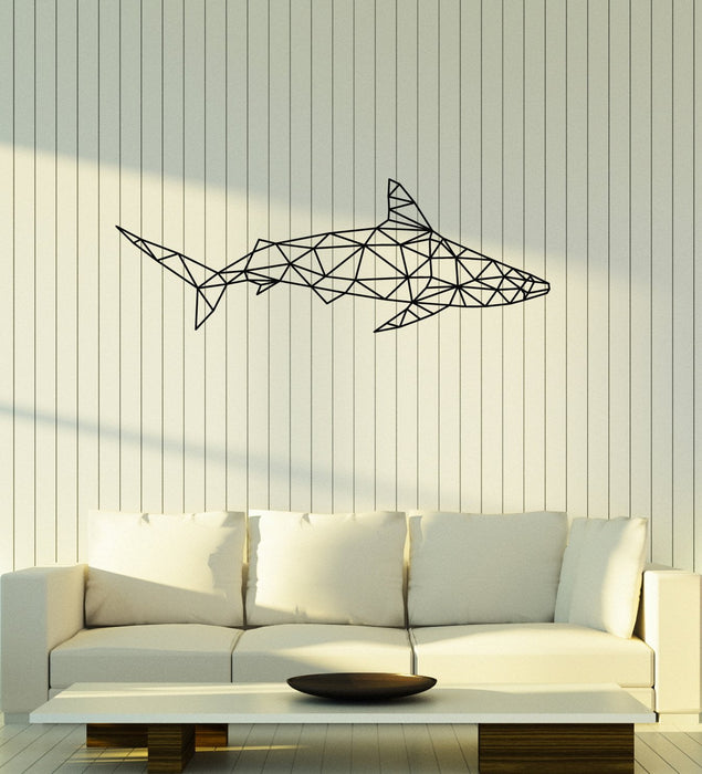 Vinyl Wall Decal Polygonal Shark Any Room Creative Decoration Tribal Art Stickers Mural (ig5436)