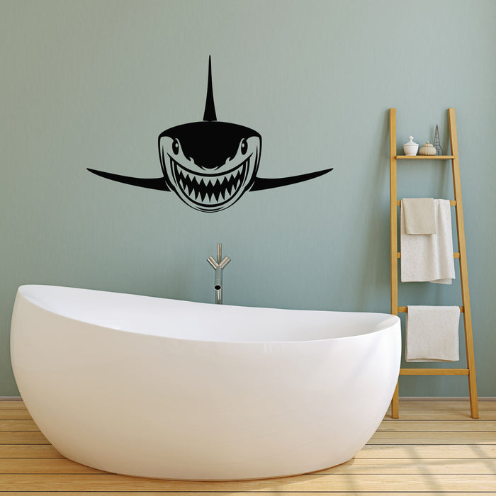 Vinyl Wall Decal Shark Ocean Tribal Big Dangerous Fish Bathroom Stickers Mural (g4467)