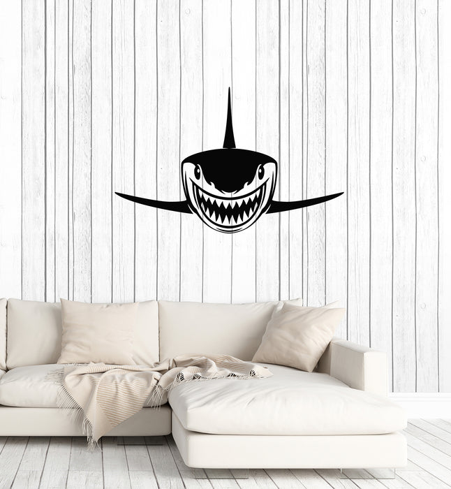 Vinyl Wall Decal Shark Ocean Tribal Big Dangerous Fish Bathroom Stickers Mural (g4467)