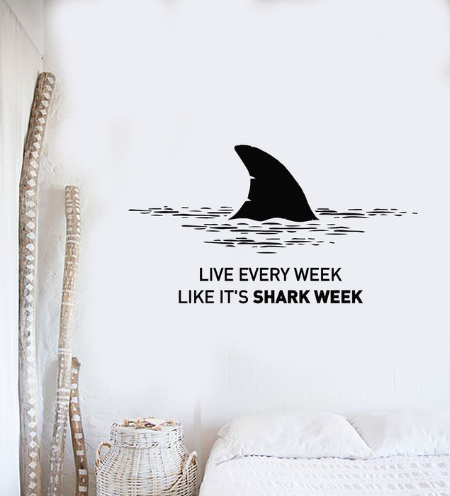 Vinyl Wall Decal Shark Tribal Animal Predator Quote Words Stickers Mural (g4151)