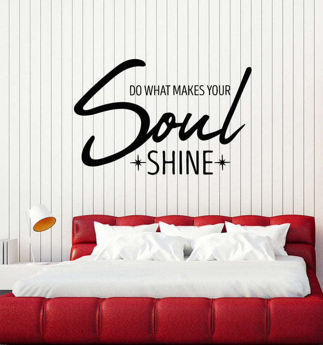 Vinyl Wall Decal Soul Shine Inspirational Quote Words Lettering Stickers Mural (g8007)