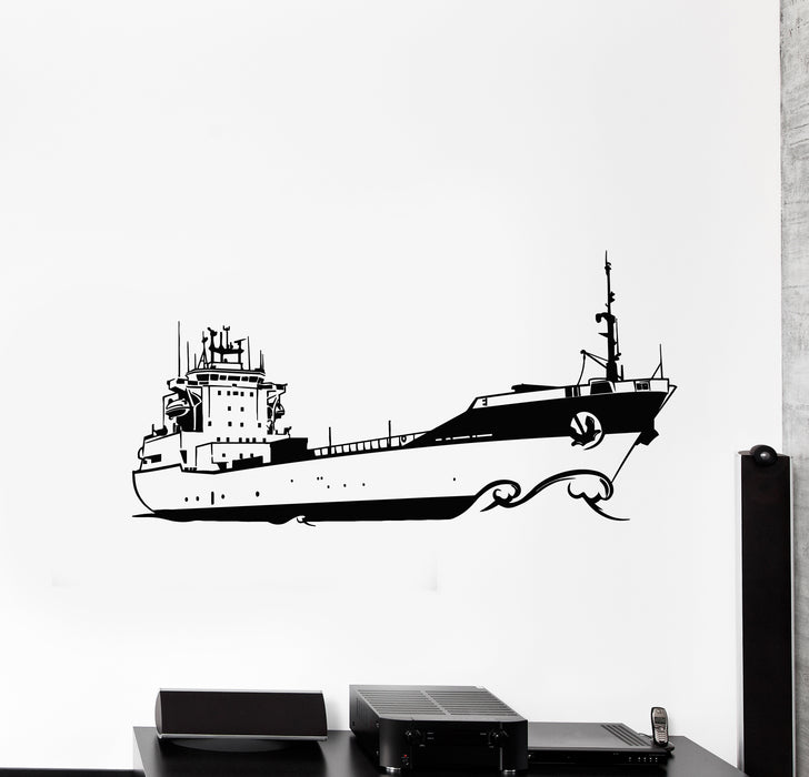Vinyl Wall Decal War Military Weapons Warship Sea Marine Nautical Stickers Mural (g7024)