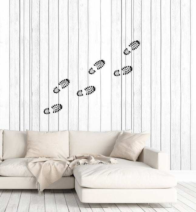 Vinyl Wall Decal Shoe Prints Boots Room Decoration Idea Home Decor Stickers Mural (ig5590)