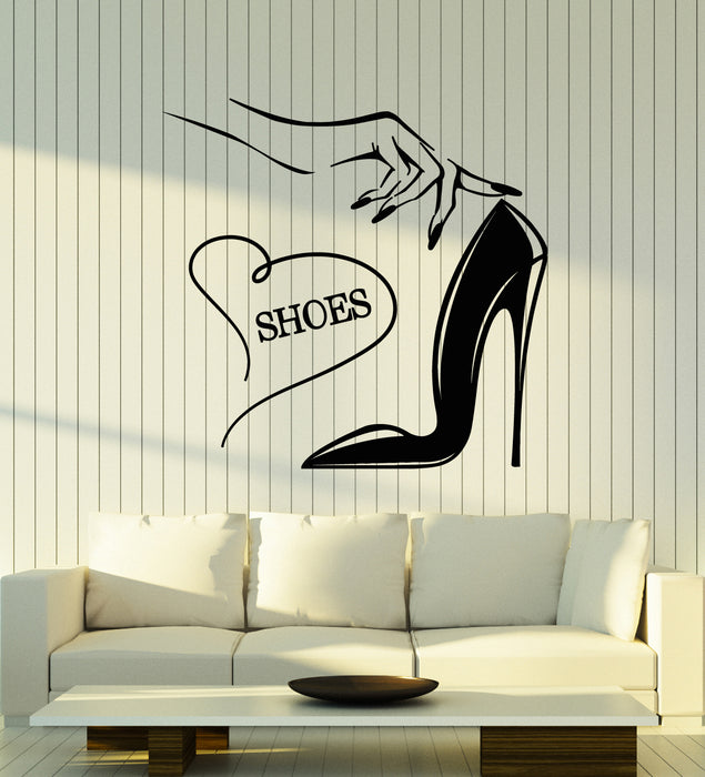 Vinyl Wall Decal Shoes High Heels Stilettoes Shopping Fashion Stickers Mural (g4904)