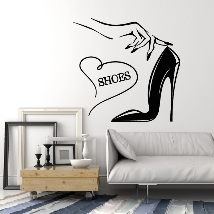 Vinyl Wall Decal Shoes High Heels Stilettoes Shopping Fashion Stickers Mural (g4904)