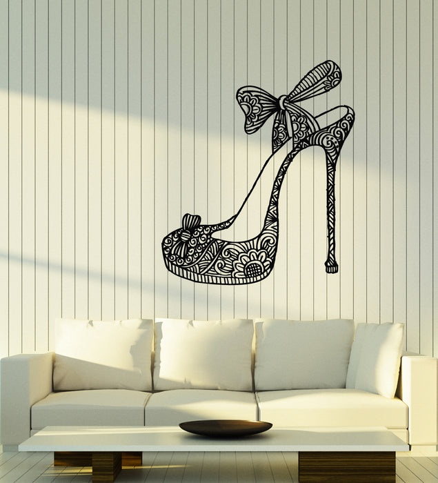 Vinyl Wall Decal Footwear Woman Shoe Shopping Shoes Fashion Stickers Mural (g6818)