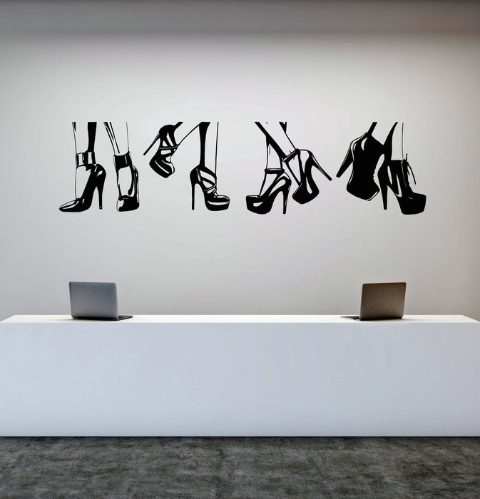 Vinyl Wall Decal Shoes High Heels Shoe Fashion Store Decoration Stickers Mural (g8279)