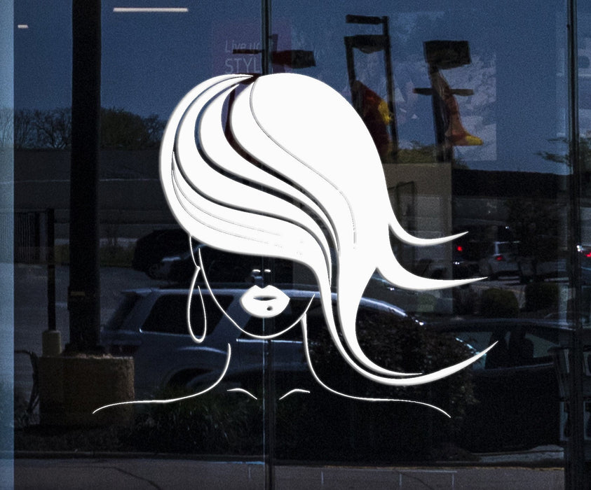 Window Sign Decal for Business Hairstyle Beauty Hair Salon Barbershop Hairdresser Stickers Unique Gift (1240igw)