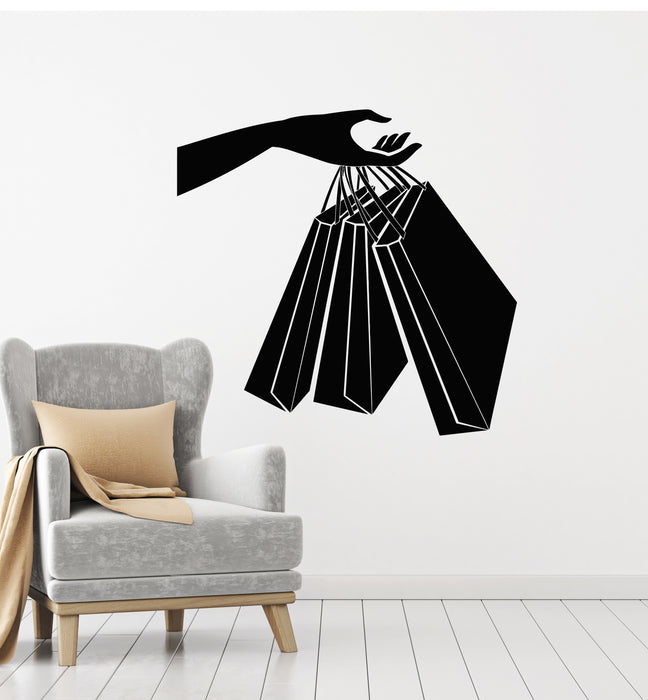 Виниловая наклейка на стену Купить женские сумки для покупок Наклейки для магазина модной одежды Настенная роспись (g6295)