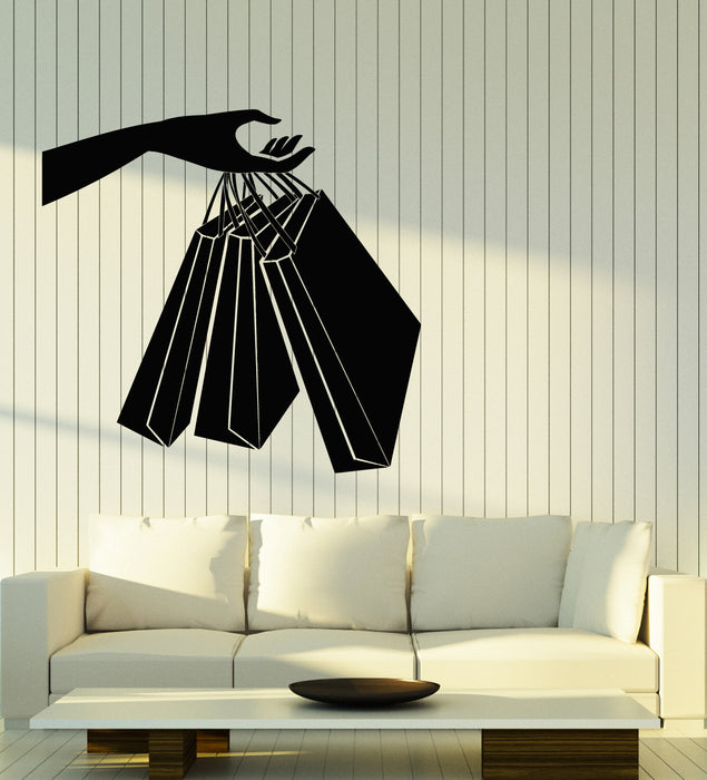 Виниловая наклейка на стену Купить женские сумки для покупок Наклейки для магазина модной одежды Настенная роспись (g6295)