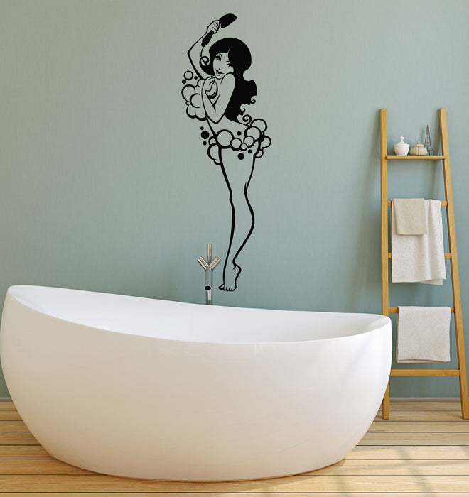 Vinyl Wall Decal Shower Room Naked Woman Bathroom Art Decor Stickers Mural Unique Gift (ig5216)