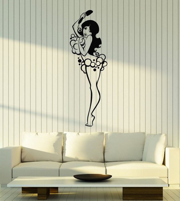Vinyl Wall Decal Shower Room Naked Woman Bathroom Art Decor Stickers Mural Unique Gift (ig5216)