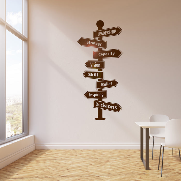 Vinyl Wall Decal Signpost Office Room Space Leadership Business Stickers Mural (ig6271)