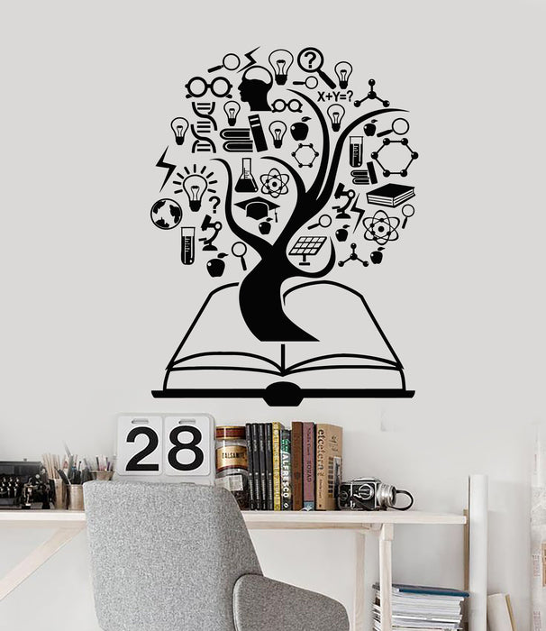 Vinyl Wall Decal Science Tree School Symbol Mathematics Class Stickers Mural (g5540)