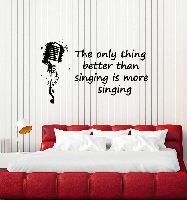 Vinyl Wall Decal Singing Quote Singer Karaoke Club Music Musical Stickers Mural (ig5614)