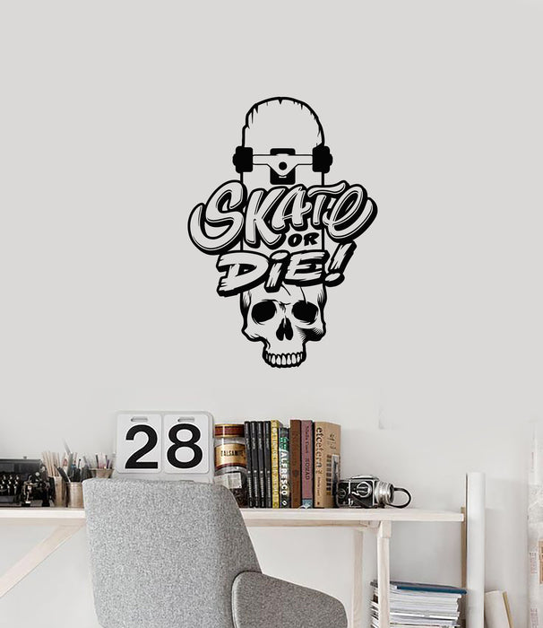 Vinyl Wall Decal Skate Quote Skateboard Teen Room Skateboarding Interior Stickers Mural (ig5992)