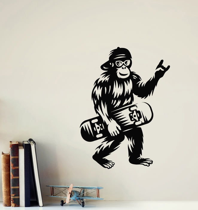 Vinyl Wall Decal Skateboard Monkey Extreme Sports Teen Room Stickers Mural (g6177)