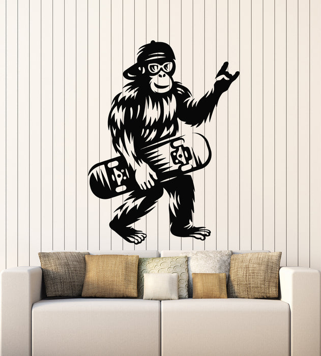 Vinyl Wall Decal Skateboard Monkey Extreme Sports Teen Room Stickers Mural (g6177)