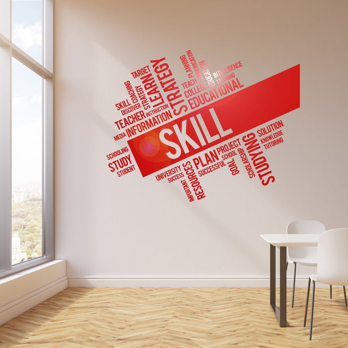Vinyl Wall Decal Skills Coaching Success Training Education University Office Stickers Mural (ig6250)