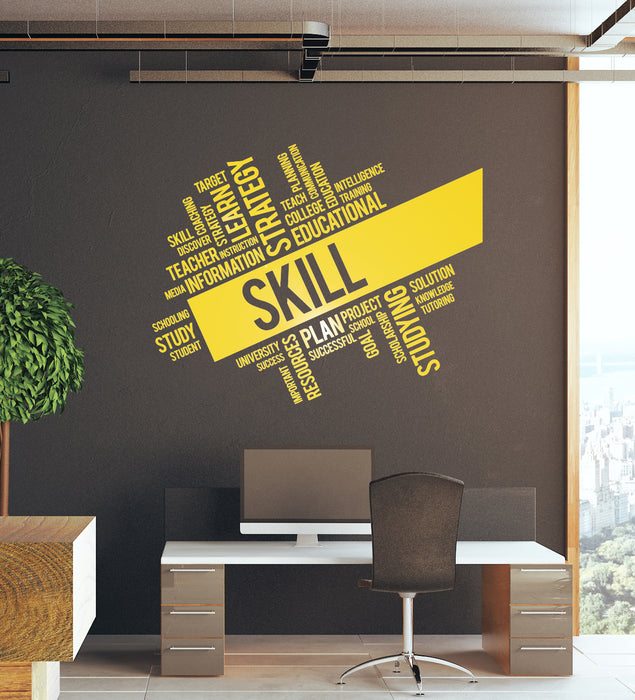 Vinyl Wall Decal Skills Coaching Success Training Education University Office Stickers Mural (ig6250)