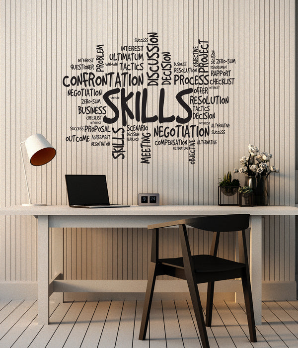 Vinyl Wall Decal Skills Office Space Room Business Success Words Stickers Mural (ig6182)