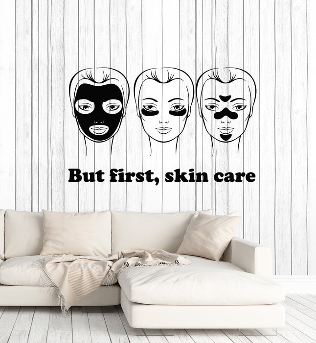 Vinyl Wall Decal Skin Care Quote Mask Beauty Salon Spa Relaxing Woman Stickers Mural (ig5267)