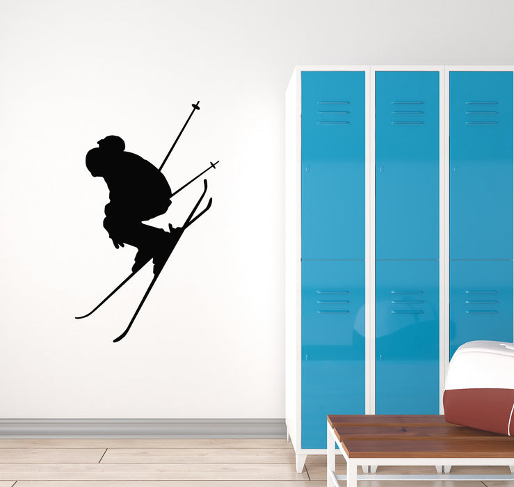 Vinyl Wall Decal Winter Sport Ski Mountain Extreme Skiing Stickers Mural (g4527)