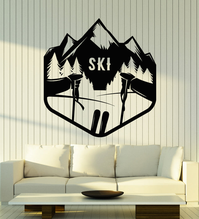 Vinyl Wall Decal Skier Winter Extreme Sport Ski Mountains Stickers Mural (g5169)