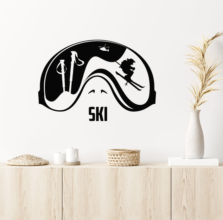 Vinyl Wall Decal Ski Goggles Skier Winter Sport Skiing Freestyle Stickers Mural (g6469)