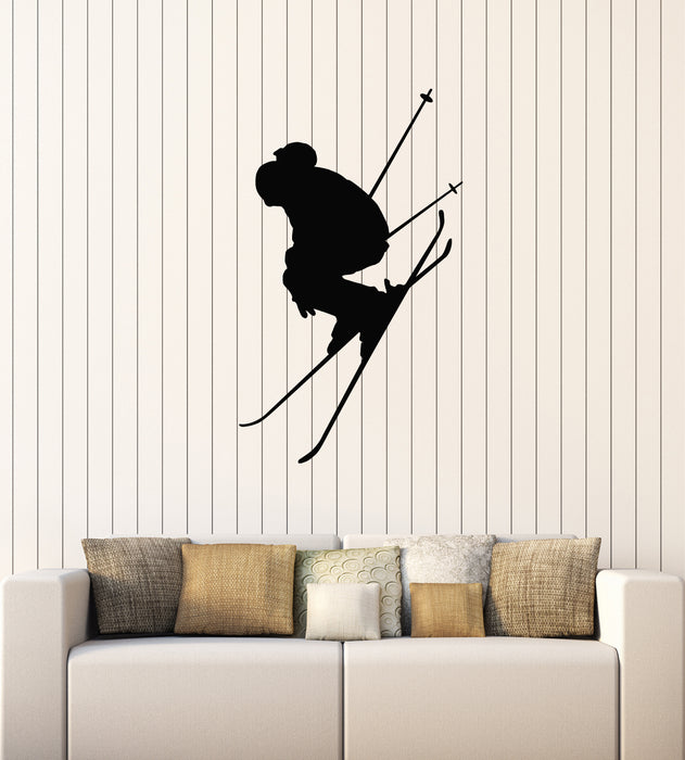 Vinyl Wall Decal Winter Sport Ski Mountain Extreme Skiing Stickers Mural (g4527)