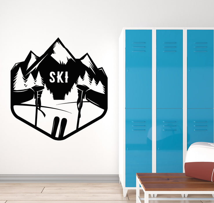 Vinyl Wall Decal Skier Winter Extreme Sport Ski Mountains Stickers Mural (g5169)