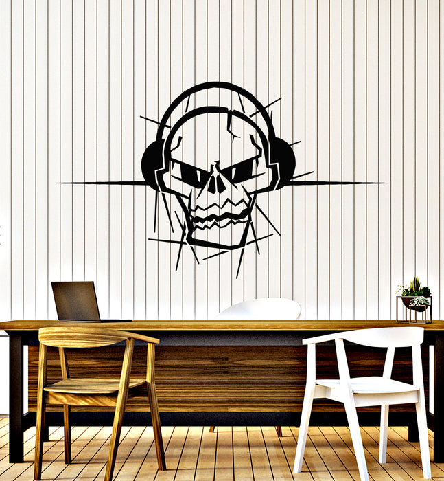 Vinyl Wall Decal Skull Teen Room Music Headphones Gamer Player Stickers Mural (g2166)