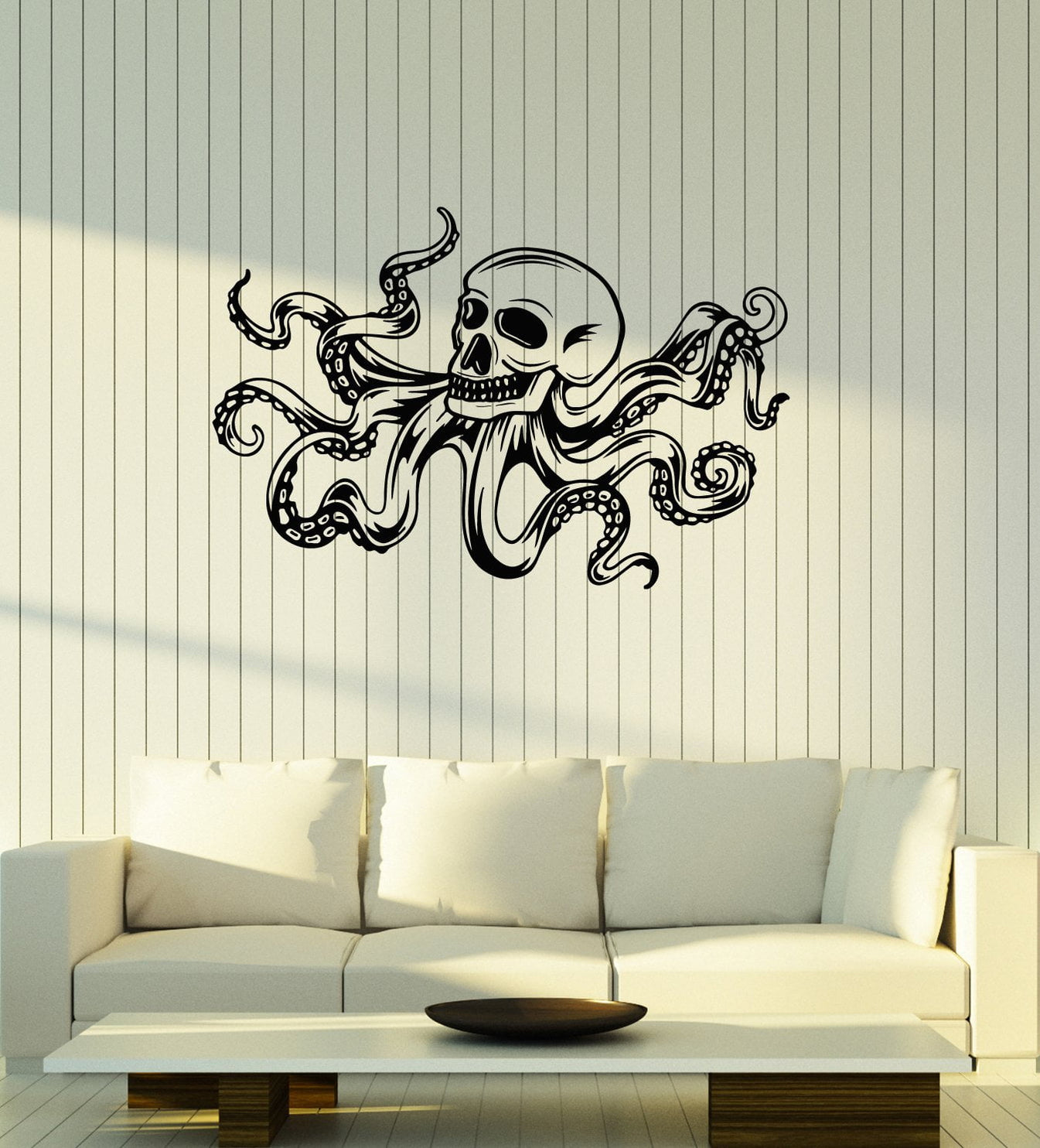 Vinyl Wall Decal Octopus Skull Tentacles Marine Monster Art Stickers M ...