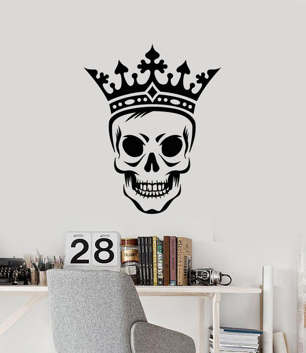 Vinyl Wall Decal Skull King Crown Skeleton Scary Decor Boy Room Sticke —  Wallstickers4you