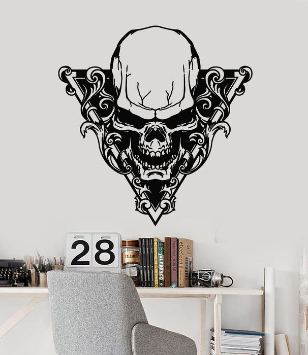 Vinyl Wall Decal Skull Horror Gothic Style Scary Monster Skeleton Stickers Mural (g2547)