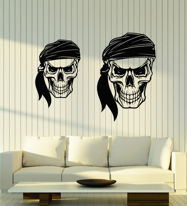 Vinyl Wall Decal Skull  Bones Pirate Skeleton Sea Style Teen Room Stickers Mural (g1522)
