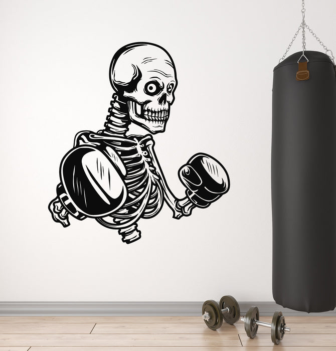 Vinyl Wall Decal Skull With Boxing Gloves Gum Sports Fight Club Stickers Mural (g7437)