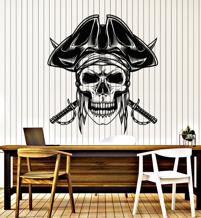 Vinyl Wall Decal Skull Pirate Head Skeleton Sea Bandits Anchor Stickers Mural (g6604)