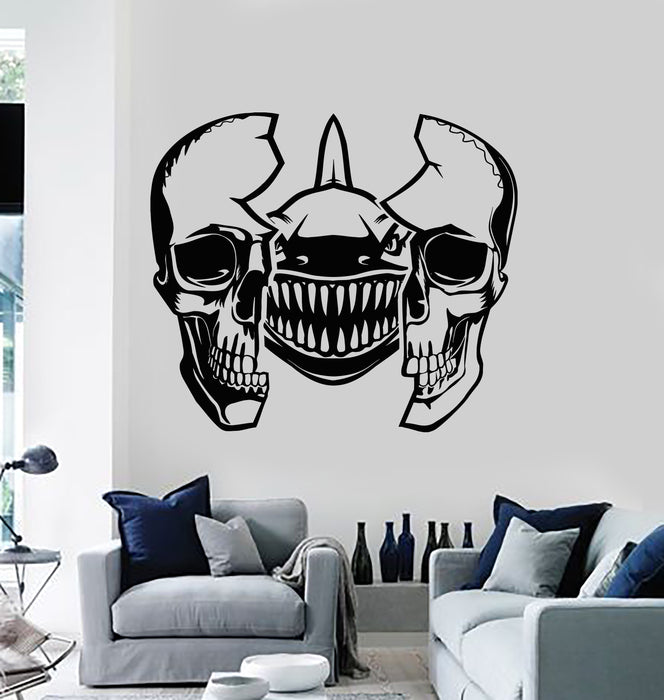 Vinyl Wall Decal Skulls Scary Marine Animal Shark Horror Stickers Mural (g5053)