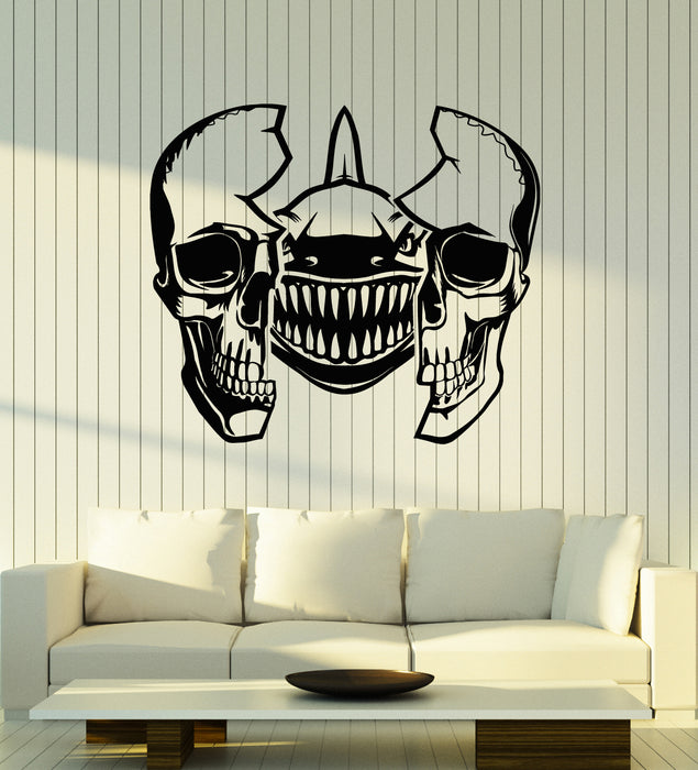 Vinyl Wall Decal Skulls Scary Marine Animal Shark Horror Stickers Mural (g5053)