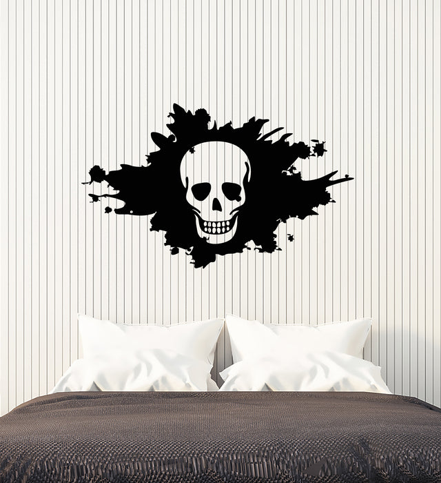 Vinyl Wall Decal Black Gothic Skull Tribal Decor Death Horror Stickers Mural (g3446)