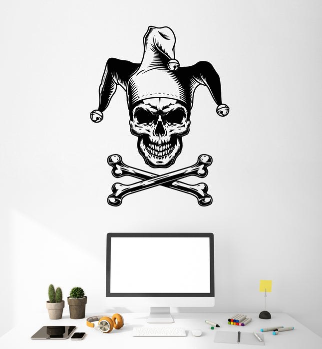 Vinyl Wall Decal Joker Skeleton Skull Bones Gambling Decor Stickers Mural (g4462)