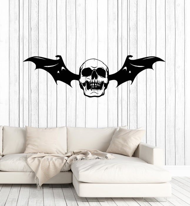 Vinyl Wall Decal Bat Vampire Wings Skull Bones Horror Stickers Mural (g4819)