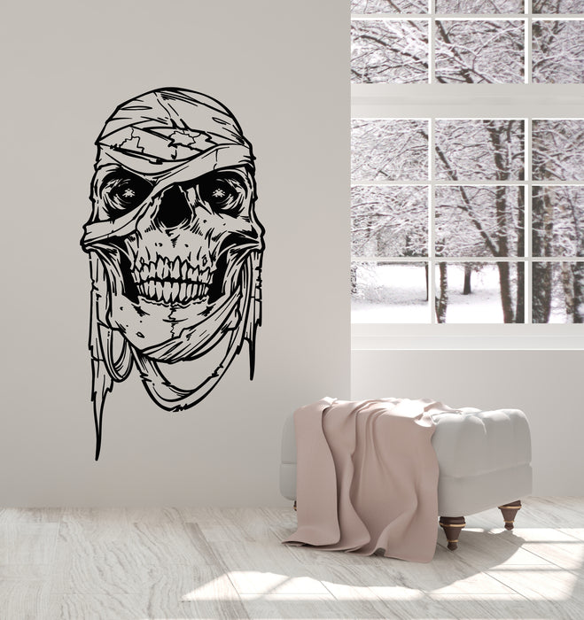 Vinyl Wall Decal Skull Zombie Head Horror Gothic Style Stickers Mural (g4913)